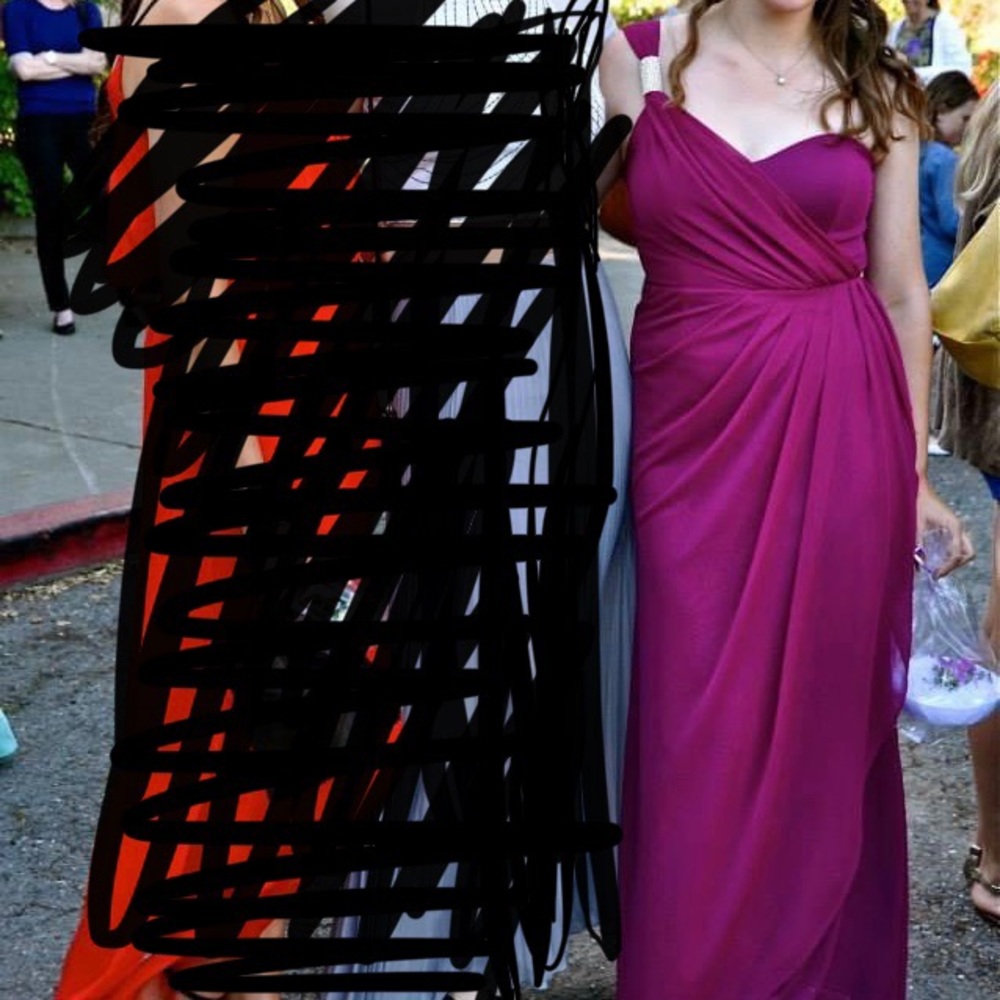 Fuchsia evening gown prom dress